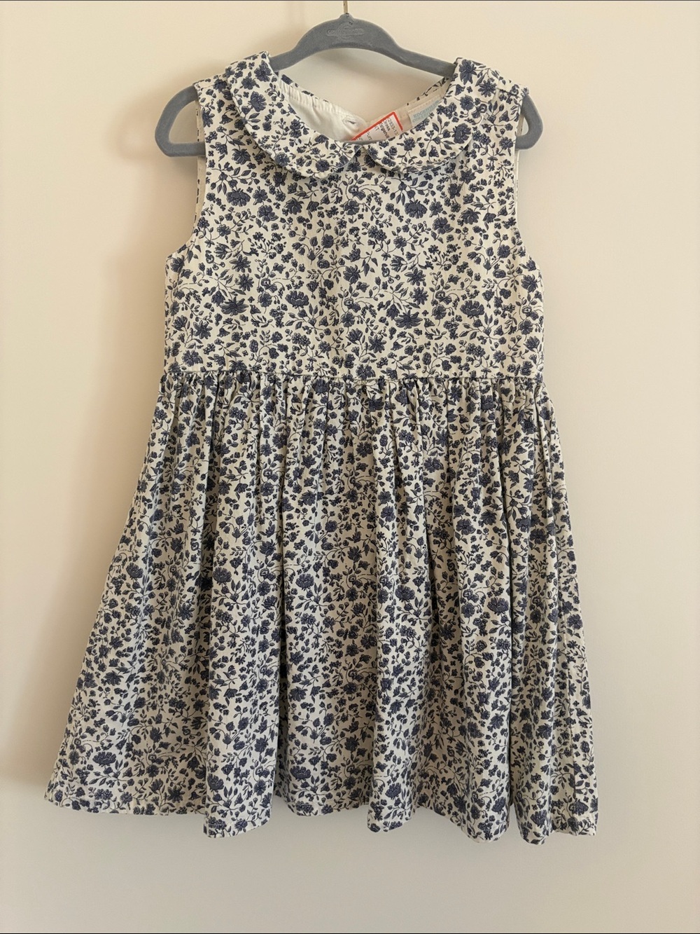 Edgehill Collection Navy Floral Sleeveless Cotton Dress